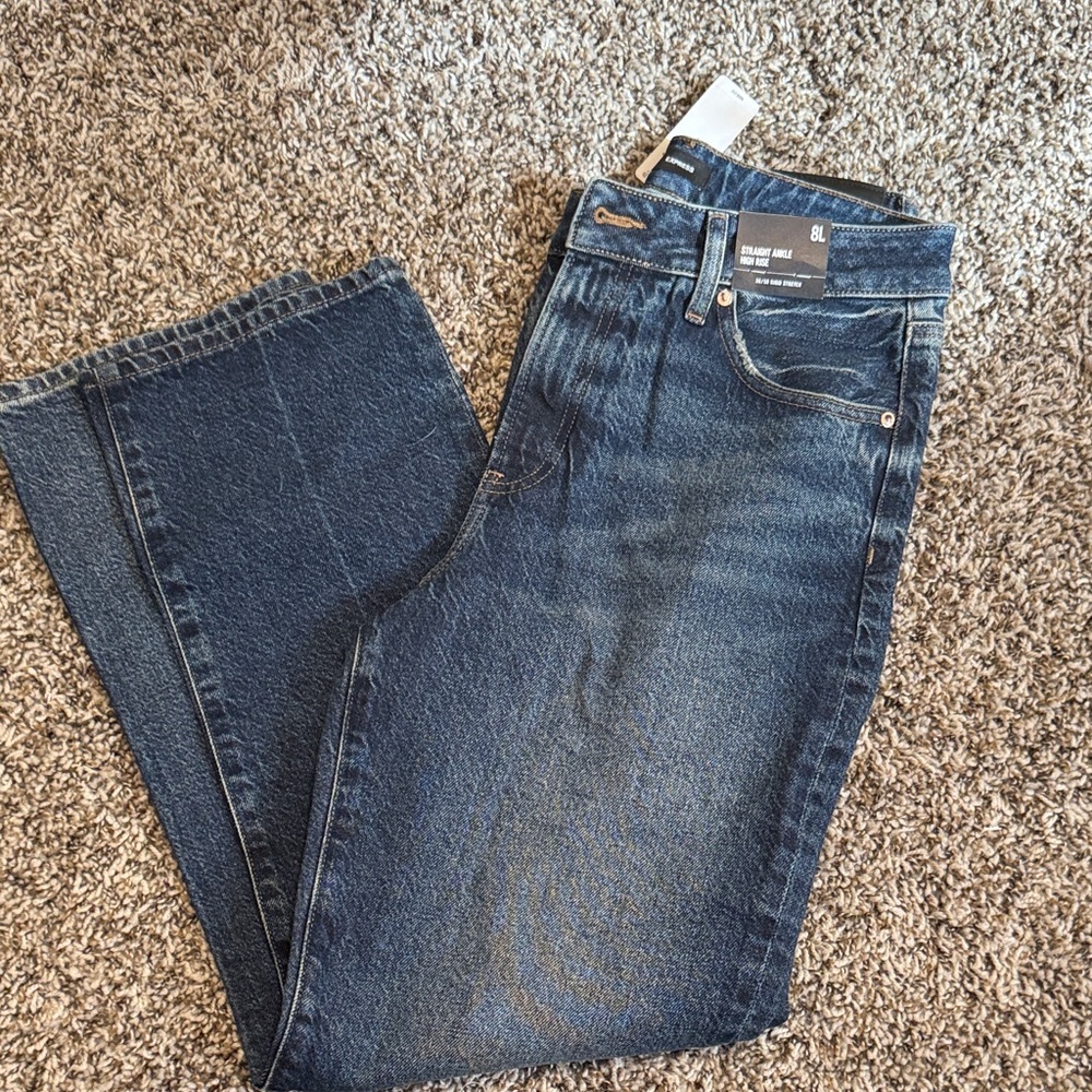 Express Dark Blue Straight Leg Jeans